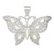 Sterling Silver Mother of Pearl Butterfly Pendant Jewerly 40.3mm x 51.6mm